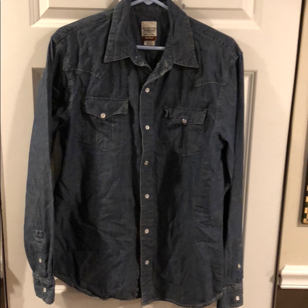 Levi Strauss denim button down shirt.